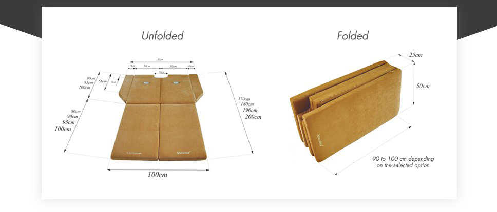 SPACEBED® folded and unfolded SPACEBED® folded and unfolded