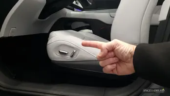 The comfortable grey Folding foam mattress for car - SPACEBED® is extended in the Xpeng G6 on the Leveling System S4D.